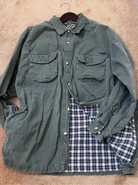 Big Rock Canyon Men’s XL Olive Lined Utility Jacket Plaid